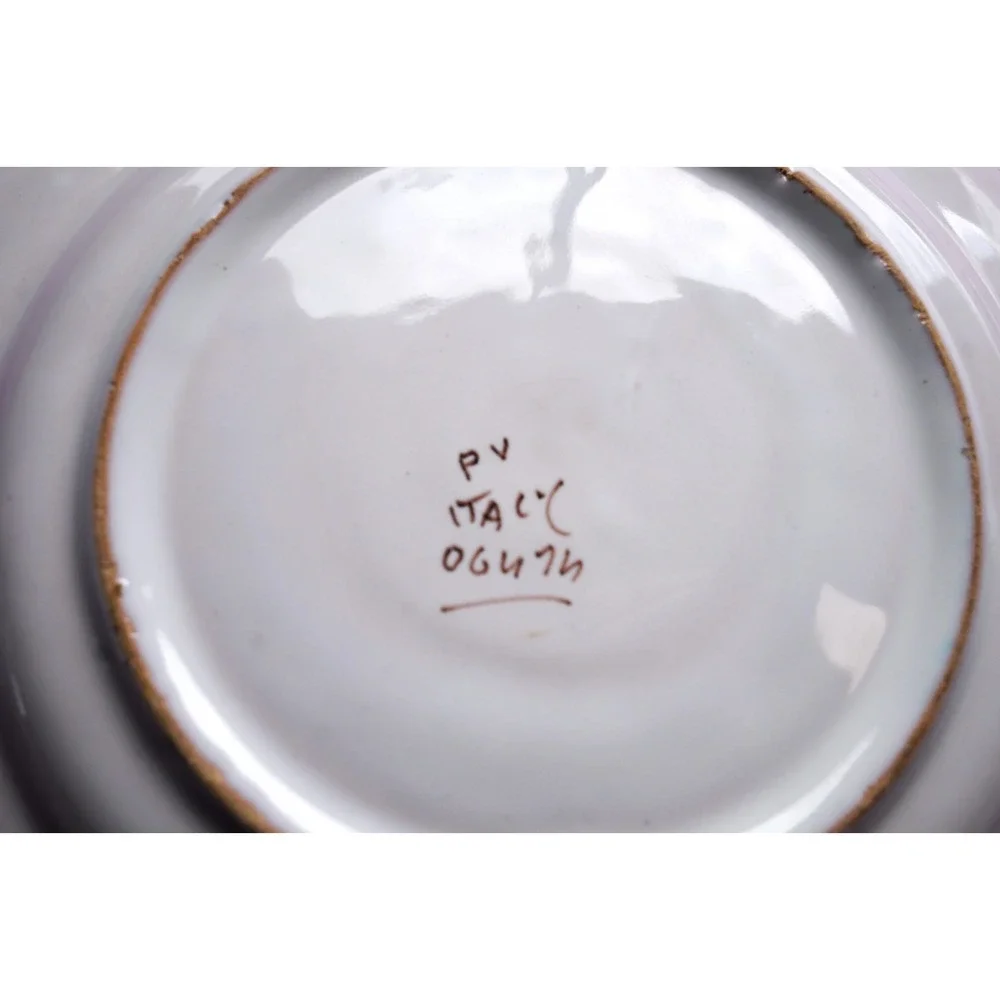 Vintage PV Deruta Italy Singing Red ROOSTER Peasant Valley Salad Plate 8